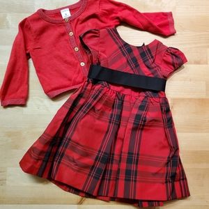 Ralph Lauren Baby Girl Red and Black Plaid Dress Size 9M